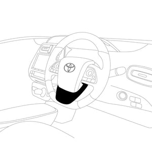 REAL STEERING UNDER PAD PIANO BLACK STEERING WHEEL FOR TOYOTA PRIUS 50  50-PAD-PBP