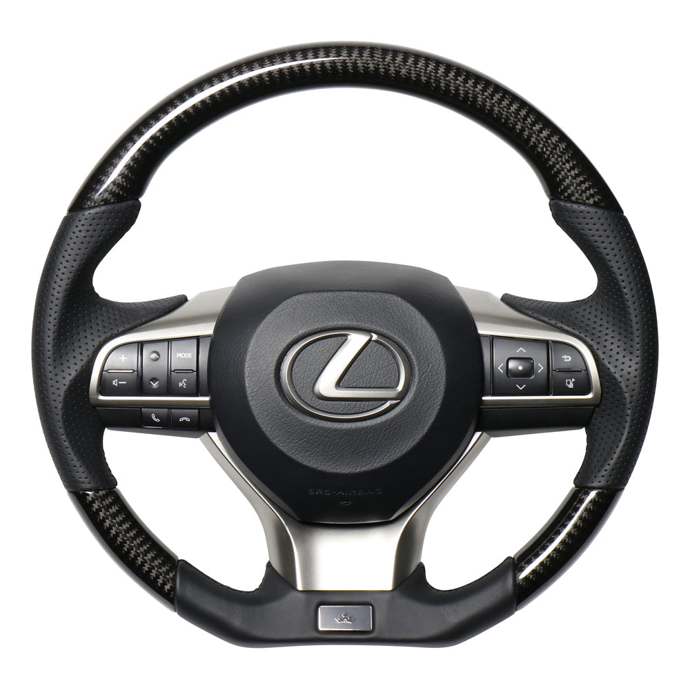 REAL LEXUS SERIES D SHAPE BLACK CARBON BLACK EURO STITCH STEERING WHEEL FOR LEXUS LX URJ201W  LXA-BKC-BK