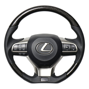 REAL LEXUS SERIES D SHAPE BLACK CARBON BLACK EURO STITCH STEERING WHEEL FOR LEXUS LX URJ201W  LXA-BKC-BK