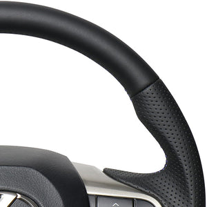 REAL LEXUS SERIES D SHAPE NAPPA ALL LEATHER NAVY X BLACK EURO STITCH STEERING WHEEL FOR LEXUS LX URJ201W  LXA-LPB-BL