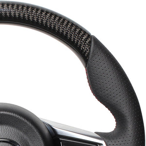 REAL ORIGINAL SERIES GUN GRIP SMALL DIAMETER D SHAPE BLACK CARBON DARK WINE X BLACK EURO STITCH STEERING WHEEL FOR MAZDA ROADSTER RF NDERC  MZC-BKC-DW