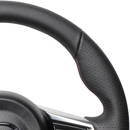 REAL ORIGINAL SERIES GUN GRIP SMALL DIAMETER D SHAPE ALL LEATHER DARK WINE X BLACK EURO STITCH STEERING WHEEL FOR MAZDA ROADSTER RF NDERC  MZC-LPB-DW