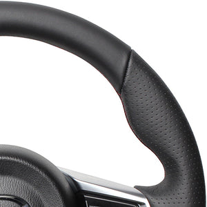REAL ORIGINAL SERIES GUN GRIP SMALL DIAMETER D SHAPE ALL LEATHER DARK WINE X BLACK EURO STITCH STEERING WHEEL FOR MAZDA ROADSTER RF NDERC  MZC-LPB-DW
