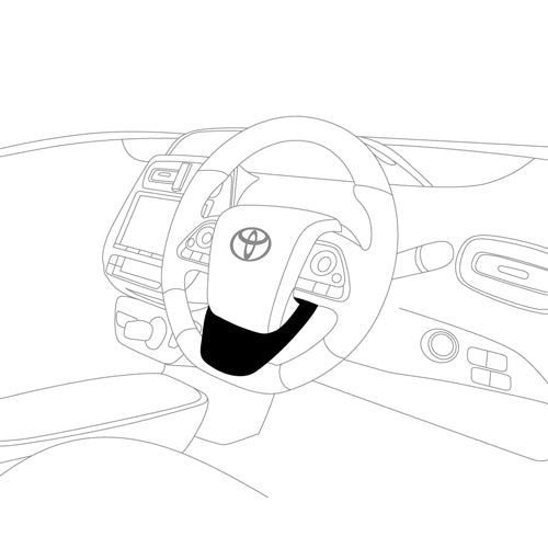 REAL STEERING UNDER PAD BLACK CARBON PRINT STEERING WHEEL FOR TOYOTA PRIUS 50  50-PAD-BKT