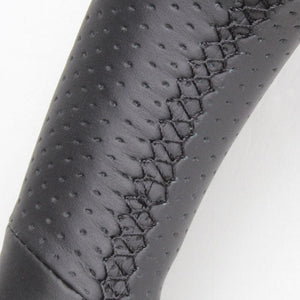 REAL PREMIUM SERIES D SHAPE BLACK CARBON BLACK EURO STITCH STEERING WHEEL FOR TOYOTA LAND CRUISER 200 : KOUKI  S210-BKC-BK