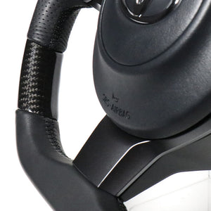 REAL ORIGINAL SERIES D SHAPE BLACK CARBON BLACK EURO STITCH STEERING WHEEL FOR TOYOTA PRIUS Α GR SPORT 40  GR-BKC-BK