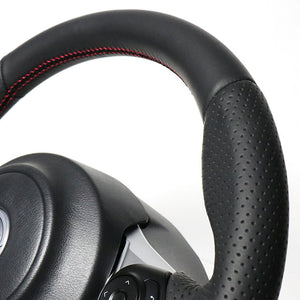 REAL ORIGINAL SERIES D SHAPE ALL LEATHER RED X BLACK EURO STITCH STEERING WHEEL FOR SUBARU BRZ ZD8  GR-LPB-RD