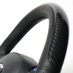 REAL ORIGINAL SERIES SET PLATE TYPE + UNDER PAD SET BLACK CARBON PLATE STEERING + PEARL BLUE UNDER PAD BLACK EURO STITCH STEERING WHEEL FOR TOYOTA C-HR 10 50  X10N-BKC-PBP-BLP