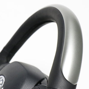 REAL ORIGINAL SERIES SET PLATE TYPE + UNDER PAD SET SILVER PLATE STEERING + PIANO BLACK UNDER PAD BLACK EURO STITCH STEERING WHEEL FOR TOYOTA C-HR 10 50  X10N-SLP-SLP-PBP