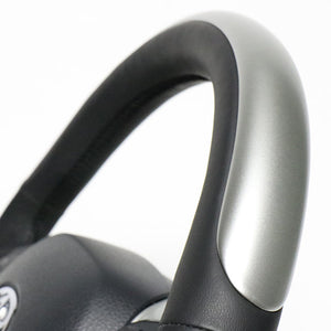 REAL ORIGINAL SERIES SET PLATE TYPE + UNDER PAD SET SILVER PLATE STEERING + SILVER UNDER PAD BLACK EURO STITCH STEERING WHEEL FOR TOYOTA C-HR 10 50  X10N-SLP-SLP-SLP