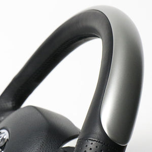 REAL ORIGINAL SERIES SET PLATE TYPE + UNDER PAD SET SILVER PLATE STEERING + WHITE UNDER PAD BLACK EURO STITCH STEERING WHEEL FOR TOYOTA C-HR 10 50  X10N-SLP-SLP-WHP