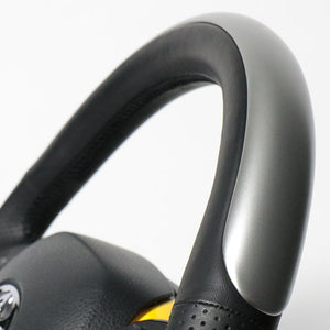 REAL ORIGINAL SERIES SET PLATE TYPE + UNDER PAD SET SILVER PLATE STEERING + YELLOW UNDER PAD BLACK EURO STITCH STEERING WHEEL FOR TOYOTA C-HR 10 50  X10N-SLP-SLP-YLP