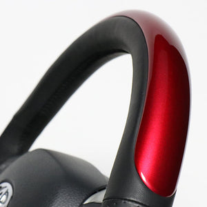 REAL ORIGINAL SERIES SET PLATE TYPE + UNDER PAD SET PEARL RED PLATE & PEARL RED PANEL STEERING + SILVER UNDER PAD BLACK EURO STITCH STEERING WHEEL FOR TOYOTA C-HR 10 50  X10N-RDP-RDP-SLP