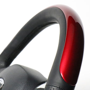 REAL ORIGINAL SERIES SET PLATE TYPE + UNDER PAD SET PEARL RED PLATE & PIANO BLACK PANEL STEERING + WHITE UNDER PAD BLACK EURO STITCH STEERING WHEEL FOR TOYOTA C-HR 10 50  X10N-RDP-PBP-WHP
