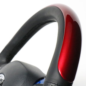 REAL ORIGINAL SERIES SET PLATE TYPE + UNDER PAD SET PEARL RED PLATE & PEARL RED PANEL STEERING + PEARL BLUE UNDER PAD BLACK EURO STITCH STEERING WHEEL FOR TOYOTA C-HR 10 50  X10N-RDP-RDP-BLP