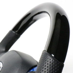 REAL ORIGINAL SERIES SET COMBINATION TYPE + UNDER PAD SET BLACK WOOD STEERING + PEARL BLUE UNDER PAD BLACK EURO STITCH STEERING WHEEL FOR TOYOTA C-HR 10 50  X10-BKW-PBP-BLP