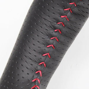 REAL ORIGINAL SERIES ROUND SHAPEALL LEATHER RED STITCH STEERING WHEEL FOR TOYOTA ALPHARD 20  H20-LPB-RD