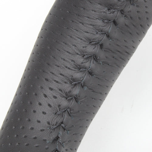 REAL ORIGINAL SERIES ROUND SHAPEALL LEATHER BLACK STITCH STEERING WHEEL FOR TOYOTA ALPHARD HYBRID 20  H20-LPB-BK