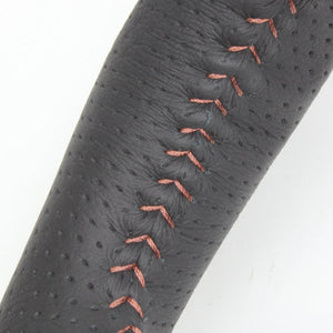 REAL ORIGINAL SERIES ROUND SHAPE54 BLACK WOOD BROWN STITCH STEERING WHEEL FOR TOYOTA VELLFIRE 20  H20-GDW-BR