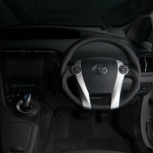 REAL ORIGINAL SERIES OVAL SHAPE ALL LEATHER BLUE STITCH STEERING WHEEL FOR DAIHATSU MOBIUS ZVW41N  30-2-LPB