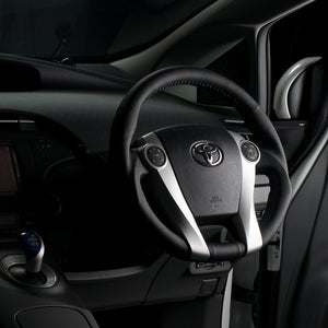 REAL ORIGINAL SERIES OVAL SHAPE ALL LEATHER BLUE STITCH STEERING WHEEL FOR DAIHATSU MOBIUS ZVW41N  30-2-LPB