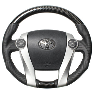 REAL ORIGINAL SERIES OVAL SHAPE BLACK CARBON BLACK STITCH STEERING WHEEL FOR DAIHATSU MOBIUS ZVW41N  30-2-BKC