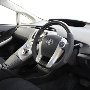 REAL ORIGINAL SERIES OVAL SHAPE BLACK CARBON BLACK STITCH STEERING WHEEL FOR TOYOTA AQUA GR SPORT 10 NOT 17-INCH PACKAGE  30-2-BKC