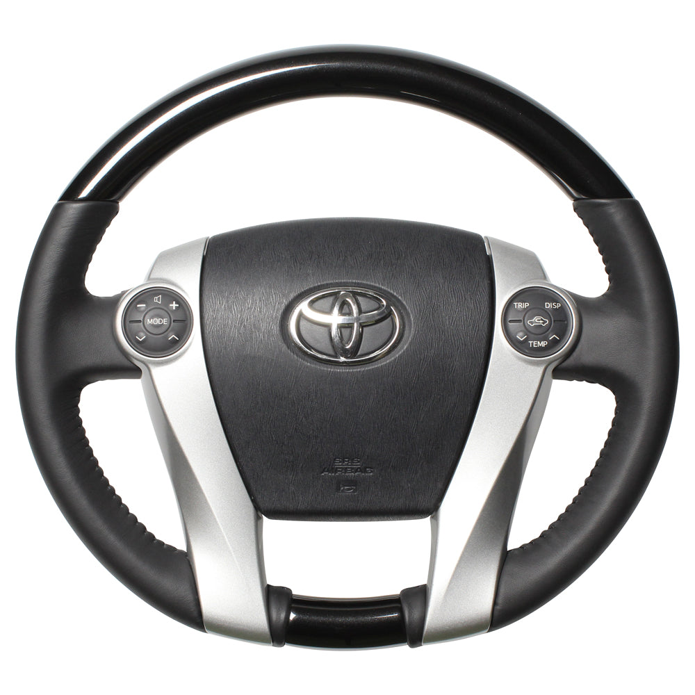 REAL ORIGINAL SERIES OVAL SHAPE PEARL BLACK BLACK STITCH STEERING WHEEL FOR TOYOTA AQUA GR SPORT 10 NOT 17-INCH PACKAGE  30-1-BKP