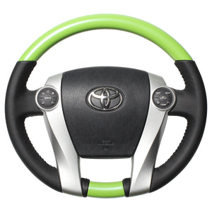 REAL ORIGINAL SERIES OVAL SHAPE FRESH GREEN BLACK STITCH STEERING WHEEL FOR TOYOTA AQUA GR SPORT 10 NOT 17-INCH PACKAGE  30-1-GRP