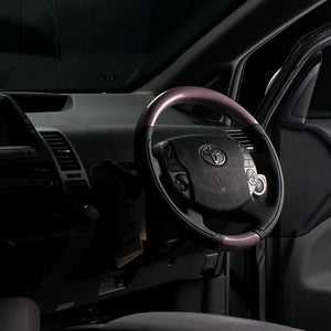 REAL ORIGINAL SERIES OVAL SHAPE PINK CARBON BLACK STITCH STEERING WHEEL FOR TOYOTA PRIUS 20  20-1-PC
