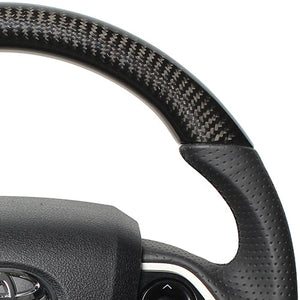 REAL PREMIUM SERIES SET BLACK CARBON STEERING + BLACK CARBON PRINT UNDER PAD BLACK EURO STITCH STEERING WHEEL FOR TOYOTA MIRAI 10  50P-BKC-BK-BKT