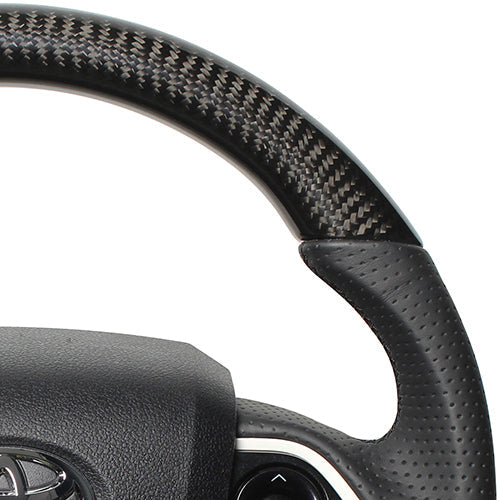 REAL PREMIUM SERIES SET BLACK CARBON STEERING + BLACK CARBON PRINT UNDER PAD BLACK EURO STITCH STEERING WHEEL FOR TOYOTA PRIUS 50  50P-BKC-BK-BKT