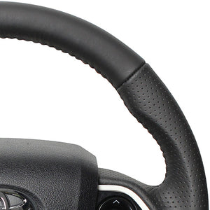 REAL ORIGINAL SERIES SET ALL LEATHER STEERING + BLACK CARBON PRINT UNDER PAD BLACK STITCH STEERING WHEEL FOR TOYOTA MIRAI 10  50-LPB-BK-BKT
