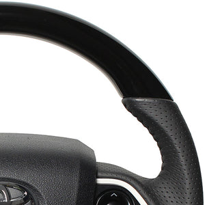 REAL ORIGINAL SERIES SET PIANO BLACK STEERING + PIANO BLACK UNDER PAD BLACK STITCH STEERING WHEEL FOR TOYOTA PRIUS 50  50-PBW-BK-PBP