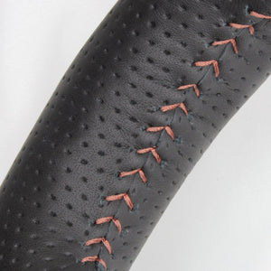 REAL ORIGINAL SERIES ROUND SHAPE BROWN WOOD BROWN STITCH STEERING WHEEL FOR TOYOTA ESTIMA 50 : 1-3 TYPES  R50-BRW-BR