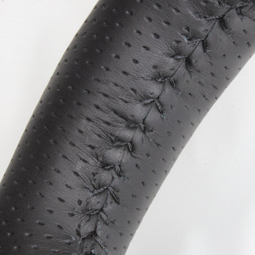 REAL ORIGINAL SERIES ROUND SHAPE BLACK WOOD BLACK STITCH STEERING WHEEL FOR TOYOTA ESTIMA 50 : 1-3 TYPES  R50-BKW-BK