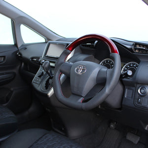 REAL ORIGINAL SERIES D SHAPE PEARL RED RED STITCH STEERING WHEEL FOR TOYOTA RAV4 30 : KOUKI  E20-RDW-RD