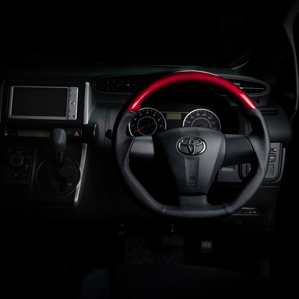 REAL ORIGINAL SERIES D SHAPE PEARL RED RED STITCH STEERING WHEEL FOR TOYOTA RAV4 30 : KOUKI  E20-RDW-RD