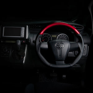 REAL ORIGINAL SERIES D SHAPE PEARL RED RED STITCH STEERING WHEEL FOR TOYOTA VOXY 70 : KOUKI 3 SPOKE TYPE E20-RDW-RD