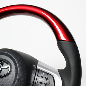 REAL ORIGINAL SERIES SOFT D SHAPE PEARL RED RED X BLACK EURO STITCH STEERING WHEEL FOR DAIHATSU ATRAI WAGON S321G: KOUKI S331G: KOUKI  M90-RDW-RD