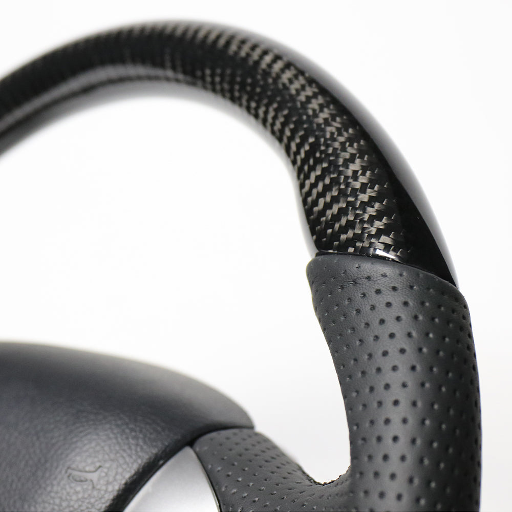 REAL ORIGINAL SERIES SOFT D SHAPE BLACK CARBON BLACK EURO STITCH STEERING WHEEL FOR NISSAN MURANO Z51  NSC-BKC-BK