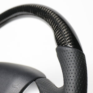 REAL ORIGINAL SERIES SOFT D SHAPE BLACK CARBON BLACK EURO STITCH STEERING WHEEL FOR NISSAN TEANA J32  NSC-BKC-BK