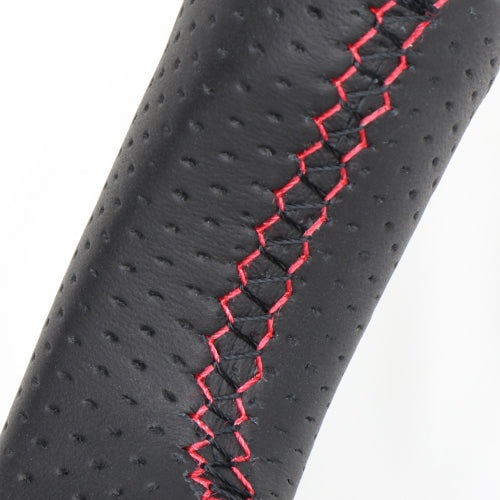 REAL ORIGINAL SERIES SOFT D SHAPE PIANO BLACK RED X BLACK EURO STITCH STEERING WHEEL FOR SUZUKI RANDY SC26  NSA-PBW-RD