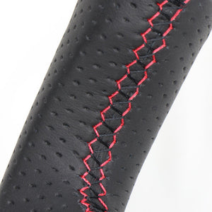 REAL ORIGINAL SERIES SOFT D SHAPE BLACK CARBON RED X BLACK EURO STITCH STEERING WHEEL FOR SUZUKI RANDY SC26  NSA-BKC-RD