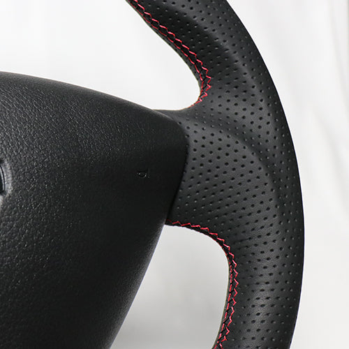 REAL ORIGINAL SERIES SOFT D SHAPE BLACK CARBON RED X BLACK EURO STITCH STEERING WHEEL FOR SUZUKI RANDY SC26  NSA-BKC-RD