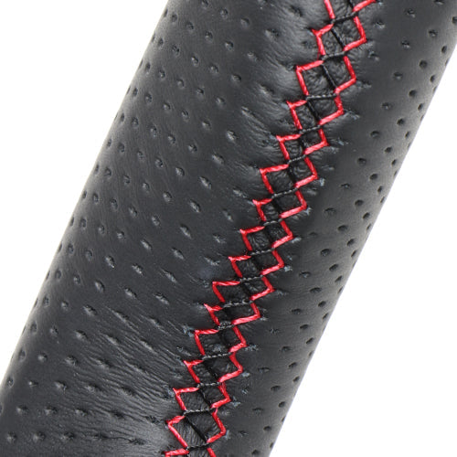 REAL ORIGINAL SERIES SOFT D SHAPE ALL LEATHER RED X BLACK EURO STITCH STEERING WHEEL FOR MAZDA CX-8 KG  MZD-LPB-RD