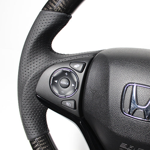 REAL ORIGINAL SERIES SOFT D SHAPE BLACK CARBON BLACK EURO STITCH STEERING WHEEL FOR HONDA VEZEL RU1-4 JH3 JH4 HNA-BKC-BK