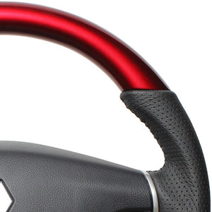 REAL ORIGINAL SERIES ROUND SHAPE PEARL RED BLACK STITCH STEERING WHEEL FOR MITSUBISHI PAJERO V8 W V9 W  D5-RDW-BK