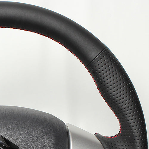 REAL ORIGINAL SERIES SOFT D SHAPE ALL LEATHER RED X BLACK EURO STITCH STEERING WHEEL FOR SUZUKI SPACIA MK32S MK42S  MR31-LPB-RD
