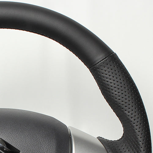 REAL ORIGINAL SERIES SOFT D SHAPE ALL LEATHER BLACK EURO STITCH STEERING WHEEL FOR SUZUKI SPACIA MK32S MK42S  MR31-LPB-BK